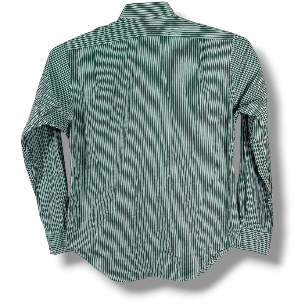 Vintage Polo Ralph Lauren Button Down Men 16.5 L Green Striped Regent Classic